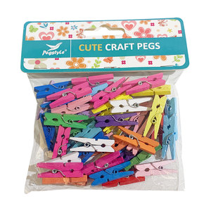 <span class=keywords><strong>Mini</strong></span> pinces à <span class=keywords><strong>linge</strong></span> en bois décoratives colorées de 2,5 cm - Product Image 4