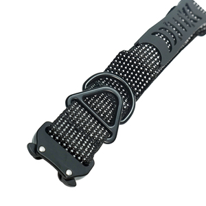 Reflective Tactical <b>Dog</b> <b>Collar</b> Nylon Safety Glowing Pet <b>Collar</b> with Metal Buckle for <b>Large</b> <b>Dogs</b> Starry Breath Reflective Series - Product Image 4