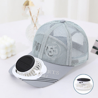 Chapeaux de camionneur solaire USB à double puissance Ventilateur rechargeable Casquette en maille d'été pour adulte pour le refroidissement de la protection solaire en plein air