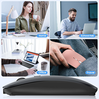 Souris sans fil BT5.0 rechargeable, silencieuse, mince, design 3D mini, compatible avec ordinateur portable, MacBook, Android, PC, Windows/Linux - Pour souris sans fil