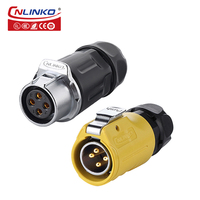 Connecteur électrique étanche IP68 Cnlinko, fil PBT, M20, 4 broches, montage sur panneau, prise circulaire, prise à broches