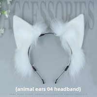 Serre-tête Oreilles de Renard Simulées, Accessoire Cheveux Oreilles d'Animaux, Costume Cosplay Mignon, Coiffe Faite Main, Oreilles de Chat en Peluche, Unisexe, Polyester, Bête