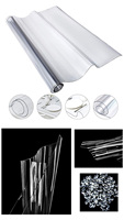 Rouleaux de film plastique PVC mince, imperméable, à surface lisse, super transparent, pour nappes, découpe disponible