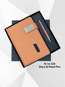 Agenda de Negocios A5 de PU con Bolígrafo Metálico, 100 Hojas, Tapa Dura con Impresión UV, Set de Regalo para Oficina, Escritura, Eventos Corporativos y Clientes - Product Image 1