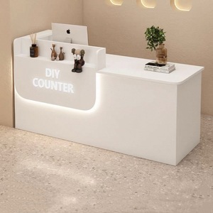 Mostrador de Recepción Avignon en Roble Blanco y Negro con Estación de Trabajo, 120x50.5x100cm, 53kg, Diseño de Lujo en MDF para Oficina/Salón/<span class=keywords><strong>Hotel</strong></span> - Product Image 5