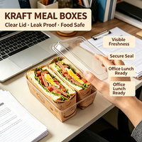 Boîte à sandwich avec couvercle et base personnalisés, boîte d'emballage à emporter en plastique transparente de luxe en deux parties