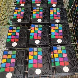 Kit d'art corporel pour enfants non toxique sûr <span class=keywords><strong>maquillage</strong></span> activé par l'eau couleurs de clown pochoirs et outils de peinture de visage à paillettes - Product Image 4