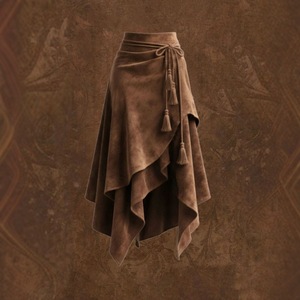 Gonne da Donna Eleganti Asimmetriche Boho con <span class=keywords><strong>Frange</strong></span> e Nappe in Finta Pelle Scamosciata Morbida Stile Western Vintage da Cowgirl - Vendita all'Ingrosso Diretta dalla Fabbrica - Product Image 3