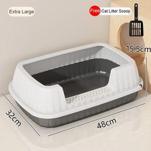 Grande litière pour chat en <span class=keywords><strong>plastique</strong></span>, <span class=keywords><strong>bac</strong></span> <span class=keywords><strong>à</strong></span> litière pour chat, <span class=keywords><strong>bac</strong></span> <span class=keywords><strong>à</strong></span> litière pour chat <span class=keywords><strong>avec</strong></span> pelle et <span class=keywords><strong>couvercle</strong></span> - Product Image 1