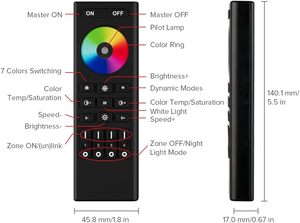 Esann rc03rf RGB/RGBW/rgbcct thông minh <span class=keywords><strong>LED</strong></span> Strip đêm Bóng đèn điều khiển từ xa 30m Dimmer 2.4 Gam RF cảm ứng điều khiển - Product Image 2