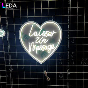 Letrero de Neón LED Personalizado con Forma de Corazón, Acrílico Blanco, Deja un Mensaje, para Bodas, Fiestas, Eventos al Aire Libre, Decoración - Product Image 2