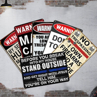 Letrero de Metal Vintage con la Leyenda 'NO STUPID PEOPLE BEYOND THIS POINT', Decoración de Pared para Bar, Club, Pub, Sala de Juegos, Cafetería, Advertencia