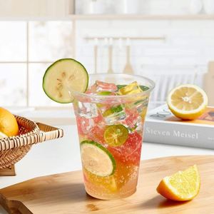 Vasos Desechables Transparentes de Plástico PET con Tapas, Calibre 98, 12/14/16/18/20/24 oz, Logotipo Personalizado para Café Helado, Latte, Jugo - Product Image 1
