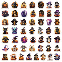 Pegatinas de calabaza de Halloween, 100 unidades, decoración para botella, portátil, teléfono, funda para auriculares