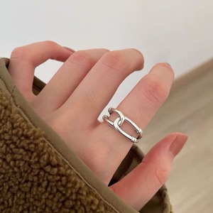 S925 Silver Unique Rope Knot <b>Ring</b> For Women Retro Fashion Hip Hop Interlocking <b>Open</b> <b>Ring</b> Index Finger Trendy Jewelry - Product Image 1