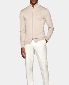 Cárdigan con Cremallera para Hombre, Estilo Clásico, Personalizado |   Abrigo de Punto Marrón Claro de Invierno, Suéter Informal de Estilo Ecuestre - Product Image 2