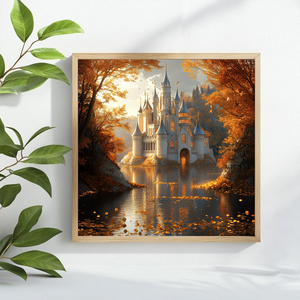 Château <span class=keywords><strong>d</strong></span>'automne 40X40CM/15.74 pouces Kit de point de croix bricolage 11CT/14CT broderie artisanat <span class=keywords><strong>d</strong></span>écoration murale Kits de point de croix - Product Image 3