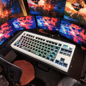 Carcasa personalizable de 87 teclas RGB retroiluminada para teclado mecánico E-Sports, interfaz USB de tres modos, carcasa de aluminio para escritorio, nuevo producto - Product Image 2
