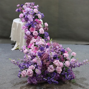 Chemin de table en fleurs artificielles en soie pour mariage, décoration d'allée, fournitures de décoration de mariage - Product Image 3