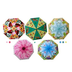 Parapluie droit transparent moderne 8K pour enfants, semi-automatique, avec poignée en plastique, pour la plage et la pluie, logo personnalisable - Product Image 1