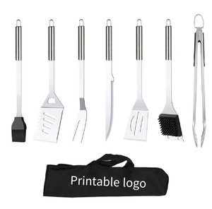 Stainless Steel BBQ <b>Tool</b> Set with Multi-Piece Tongs-Outdoor Camping Heat Resistant Easily Cleaned - Product Image 2