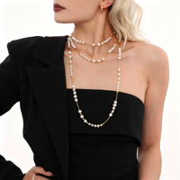 Collier long pour femme, style français, chaîne légère, bijoux en gros, accessoire de mode pour usage quotidien, vente en gros
