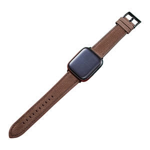 Correa de reloj de cuero genuino de grano Litchi correa de reloj de cuero de hilo prensado de cuero para iWatch Series Ultra 7 6 5 4 <span class=keywords><strong>SE</strong></span> pulsera - Product Image 6