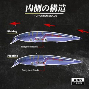 Leurres de pêche personnalisables en gros D1, leurres artificiels durs flottants 160mm/30g, leurres de pêche en eau salée coulants 160mm/32g - Product Image 3