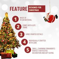 Ornement de Noël en résine à suspendre, décoration de vacances pour sapin de Noël, réutilisable, décorations de Noël mignonnes pour la maison, l'hôtel, les fêtes