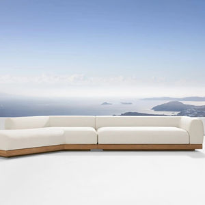 Chaise longue modulaire de luxe moderne Arvin Garde en teck massif, meubles de jardin en bois de teck, canapé d'extérieur - Product Image 1