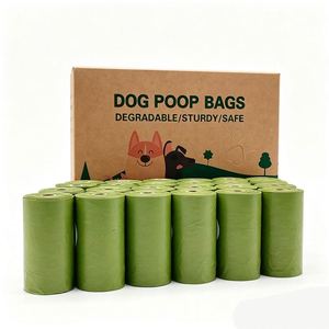 Sacs à déjections pour chiens et chats, sacs à déchets pour animaux de compagnie, couleur unie, biodégradables, épais, sacs de collecte de déjections pour animaux de compagnie - Product Image 2