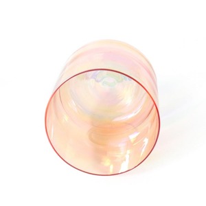 Bol chantant en cristal transparent dégradé orange, instrument de guérison sonore en quartz pour la méditation et le yoga - Product Image 3