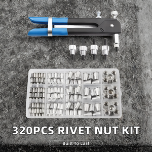 320pcs Chrome Vanadium Steel <b>Rivet</b> <b>Nut</b> Kit M3-M12 UNC Sizes With Hex Sockets for Auto Industrial Use 320 320 Aluminu - Product Image 3