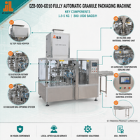 Machine d'emballage automatique de sachets préformés pour céréales grossières 5kg 10kg 25kg, entièrement automatique avec pesage, remplissage et thermoscellage