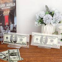 Étui de présentation transparent en acrylique réutilisable pour billets de banque, support de collection de devises domestiques, cadre photo en plexiglas