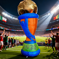 Modèle gonflable de match de football de 2,4 m avec lumières LED pour la décoration d'événements sportifs en plein air, les tournois et les activités, accessoire de présentation
