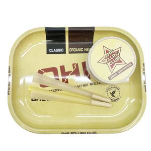 Vente en gros OHIS 10 en 1 kit de fumée couleur marron ensemble de broyeur d'herbes portable plateau en métal ensemble d'accessoires de boîte à fumer papier à rouler - Product Image 5