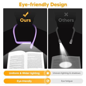 Luz de Lectura LED para el Cuello, Protección Ocular, 3000K/4000K/6000K, 80 Horas de Iluminación, Luz LED Recargable para el Cuello - Product Image 2