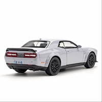 Diecast Metal sonido luz simulación tirar hacia atrás aleación coleccionable pantalla juguete modelo Dodge Hellcat modelo Coche