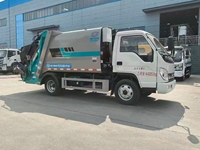 Camion à ordures compacteur Foton de 6 mètres cubes 4X2 à chargement arrière, adapté à la collecte des déchets dans les zones résidentielles et les rues
