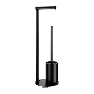 Portarotolo da Bagno AKPN in Acciaio Inox dal Design Semplice, Portarotolo da Terra a Barra Singola con Scopino per WC - Product Image 5