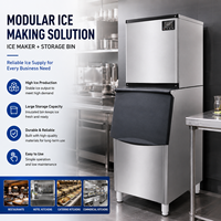 Machine à glaçons professionnelle 150 kg, modulaire, refroidie par air/eau, pour magasin de boissons fraîches ETD-300P