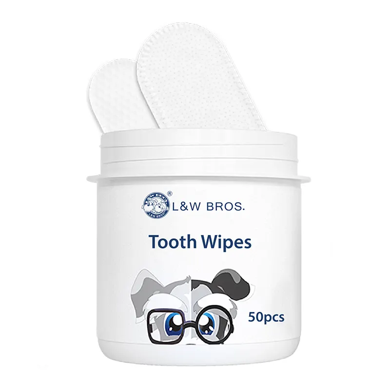 Dog Teeth Wipes Dog Dental Care Wipes Dog Teeth Cleaning Finger Wipes Natural Formula Cleans Teeth, Gums & Freshens Breath