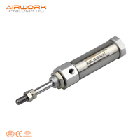 Cylindre pneumatique miniature à double effet magnétique en acier inoxydable AIRWORK CDJ2B CJ2B