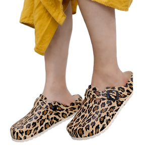 Nurse <b>Clogs</b> Casual Comfortable Breathable Waterproof Leopard Print Platform Garden <b>Mules</b> Summer Winter Shoes - Product Image 1