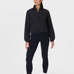 <strong>Women</strong> Half Zip Hooded Windbreaker <strong>Packaway</strong> <strong>Jacket</strong> Lightweight Anorak Running Hiking Workout Daily Outdoor Casual Wear - Product Image 3
