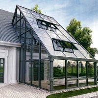 Serre en aluminium de qualité supérieure, serre triangulaire en verre trempé, design moderne, utilisation en extérieur, marque DEYANS 5+