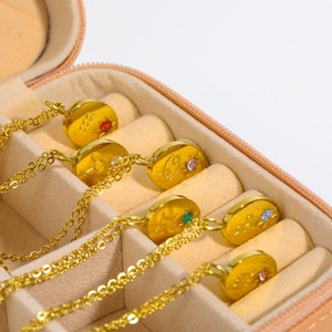 Kalung liontin besi tahan karat Titanium wanita, kalung perhiasan berlapis emas baja tahan karat zirkon kubik 12 zodiak untuk wanita - Product Image 4