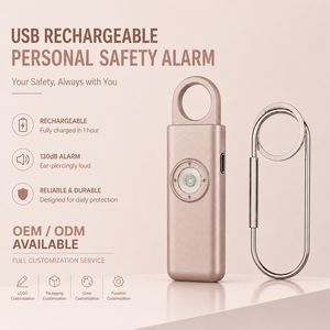 Alarme <span class=keywords><strong>de</strong></span> sécurité personnelle SOS 130 dB, porte-clés rechargeable, alarme <span class=keywords><strong>de</strong></span> <span class=keywords><strong>panique</strong></span> d'urgence avec localisation GPS pour la sécurité des femmes en voyage - Product Image 1