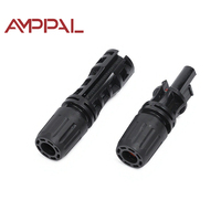 Adaptateur Solaire Photovoltaïque AMPPAL 1500V DC 30A 45A 60A Noir 1P PC IP67 AF-1500V Connecteur Mâle Femelle pour Système d'Alimentation par Câble Classe de Sécurité II